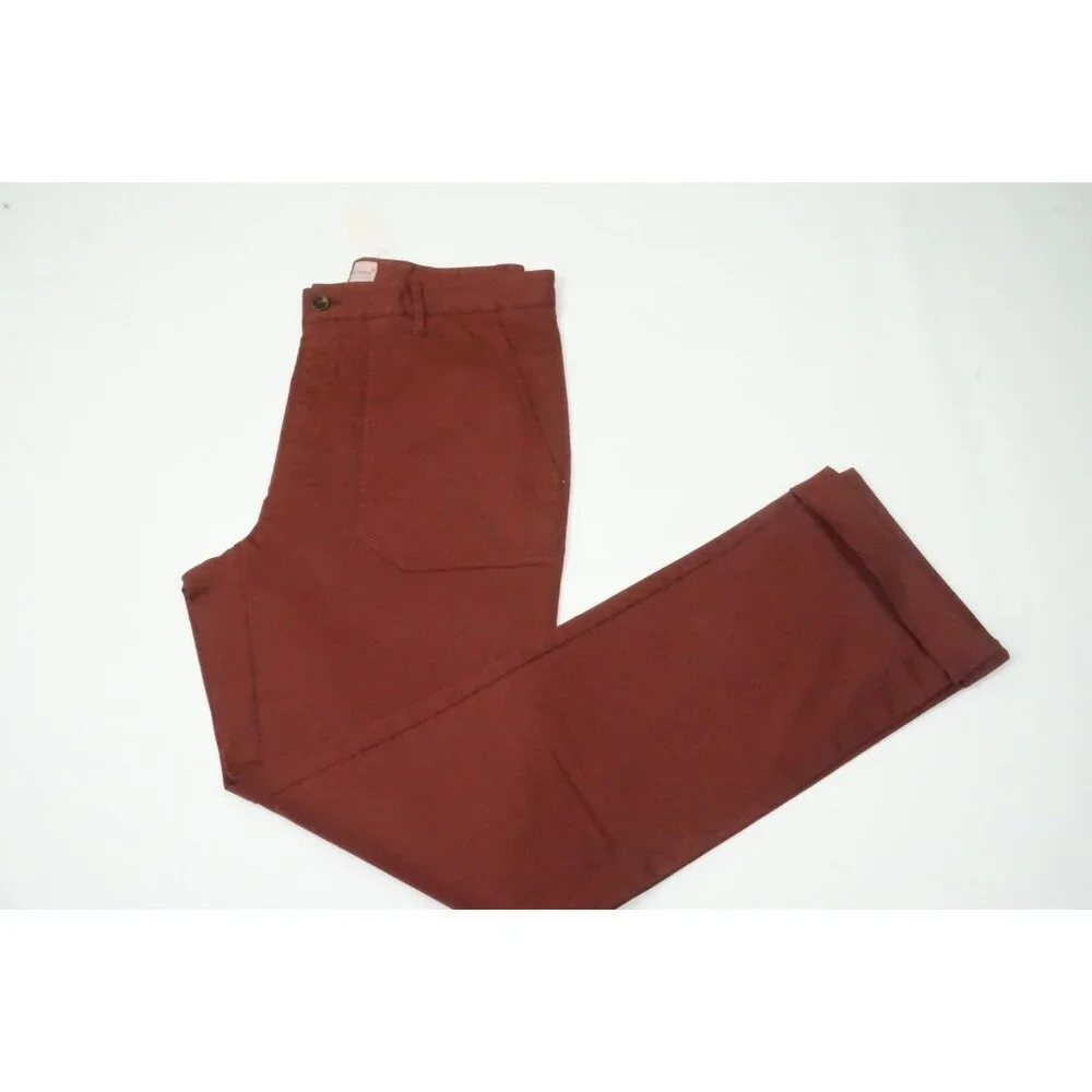 Eidos Tinto Solid Red Cotton Blend Mens Casual Pants Sz 48R Brand New